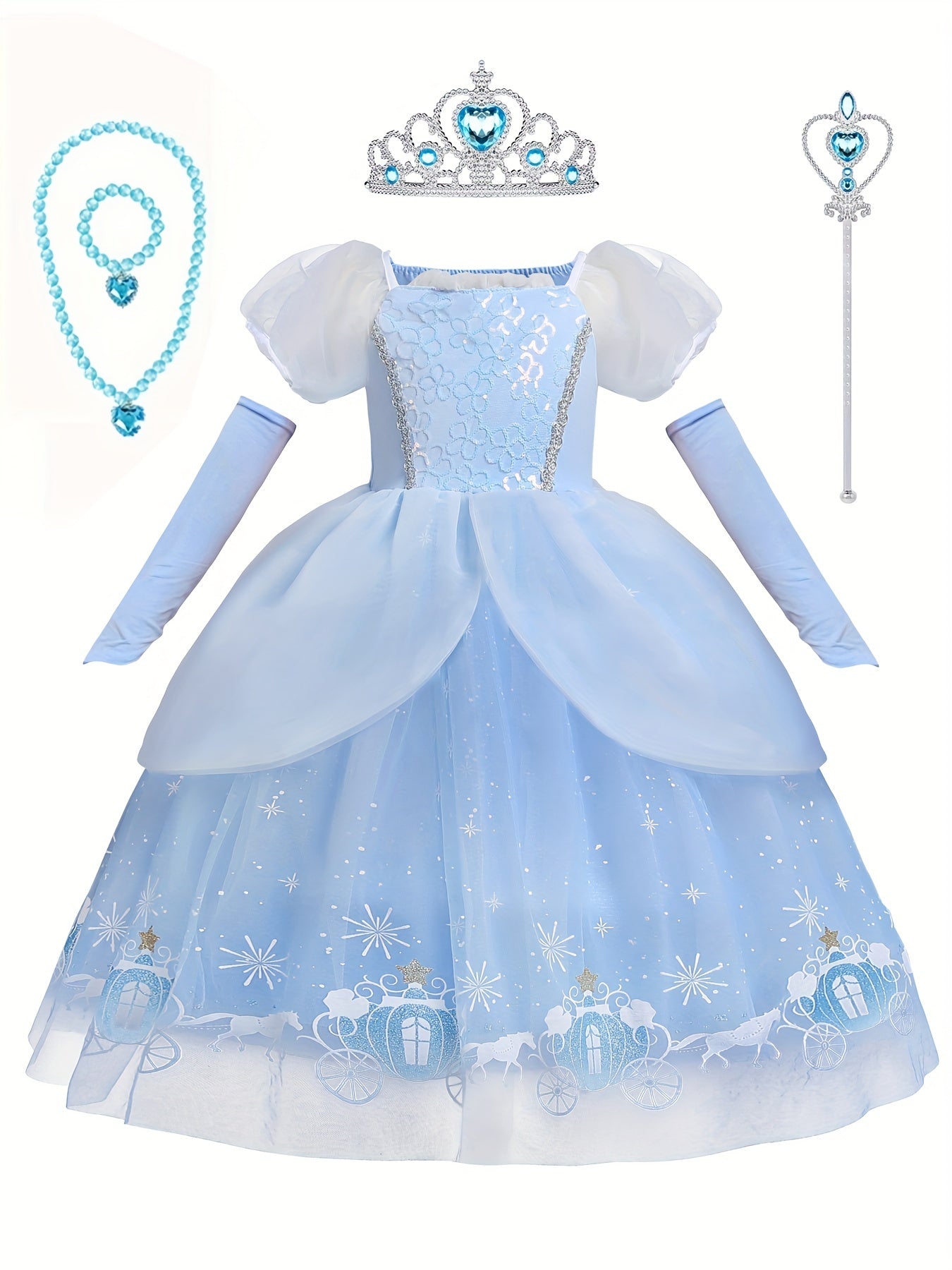 Kids Princess Dress Costume for Little Girls