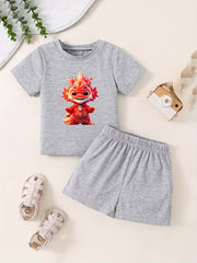 Toddler Kid 2pcs Bottoming Set Short Sleeve T shirt & Matching Shorts