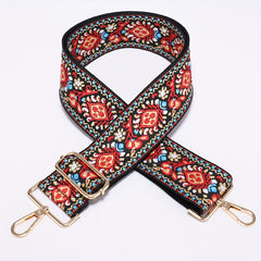 Jacquard Embroidery Adjustable Purse Strap Wide Nylon Belt