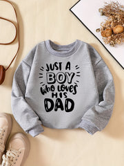 BOY LOVES DAD Letter Print Casual Sweatshirt