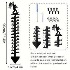 Snow Gauge Large Iron Measuring Rod Orangutan Metal Ruler Garden Christmas Gift