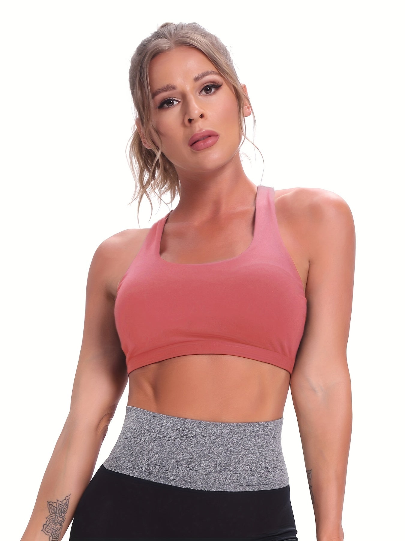 Criss Cross Back Sports Bra Stretch Yoga Workout Lingerie