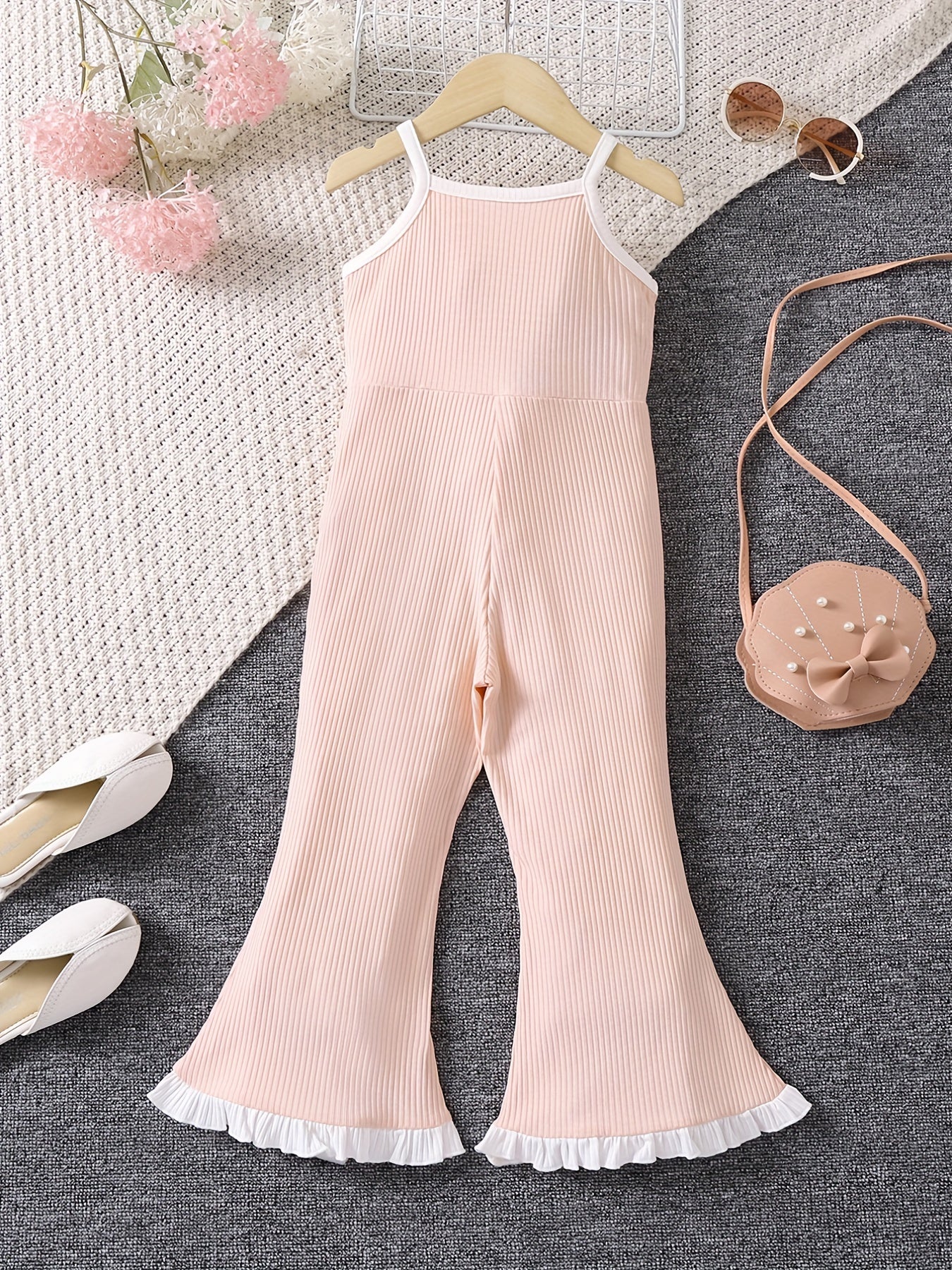 Pink Striped Sleeveless Jumpsuit for Baby Princess