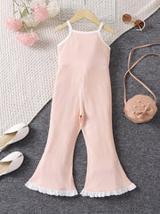 Pink Striped Sleeveless Jumpsuit for Baby Princess