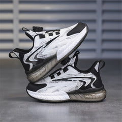 Boy's Running Shoes with Rotating Buckle Anti-Skid Sneakers
