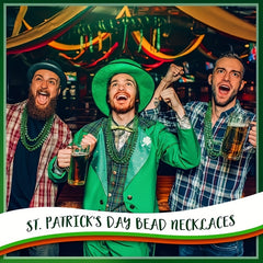 St Patrick's Green Clover Bead Necklace, Party Holiday Decorations