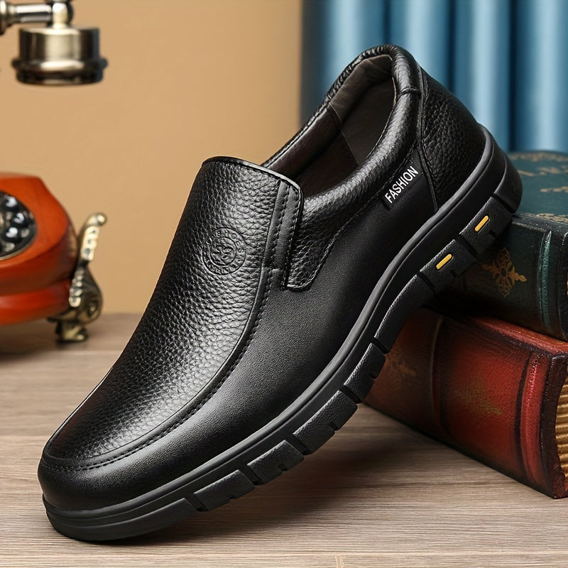 Men's Leather Loafer Shoes Padded Collar Non Slip Slip On Shoes Spring Summer