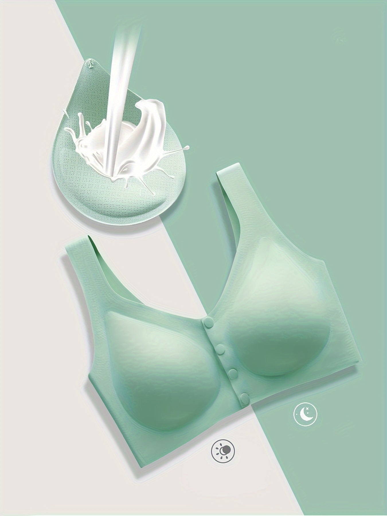 6pcs Button Front Wireless Bras Stretchy Intimates Bra Women's Lingerie