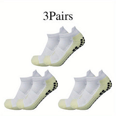 3Pairs Outdoor Breathable Sweat Absorbing Soccer Socks with Non-Slip Silicone