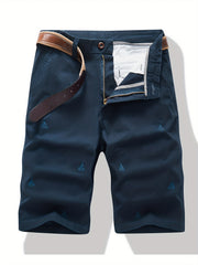 Embroidered Bicycle Pattern Men's Cargo Shorts for Summer