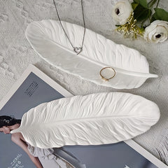 Feather Shape Storage Tray Silicone Mold DIY Gypsum Cement Dish Jewelry Resin