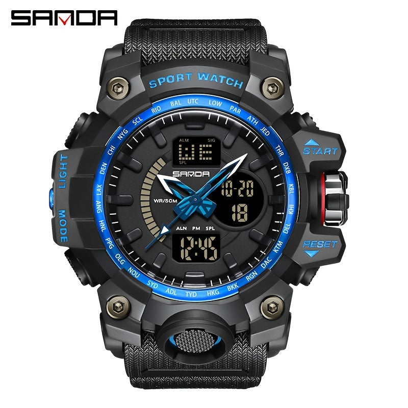 SANDA Boy's Sports Waterproof LED Military Watch