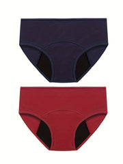 2pcs Period Panties Full Coverage Anti Leak Women's Underwear