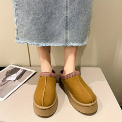 Women's Plush Lined Platform Slip-On Boots