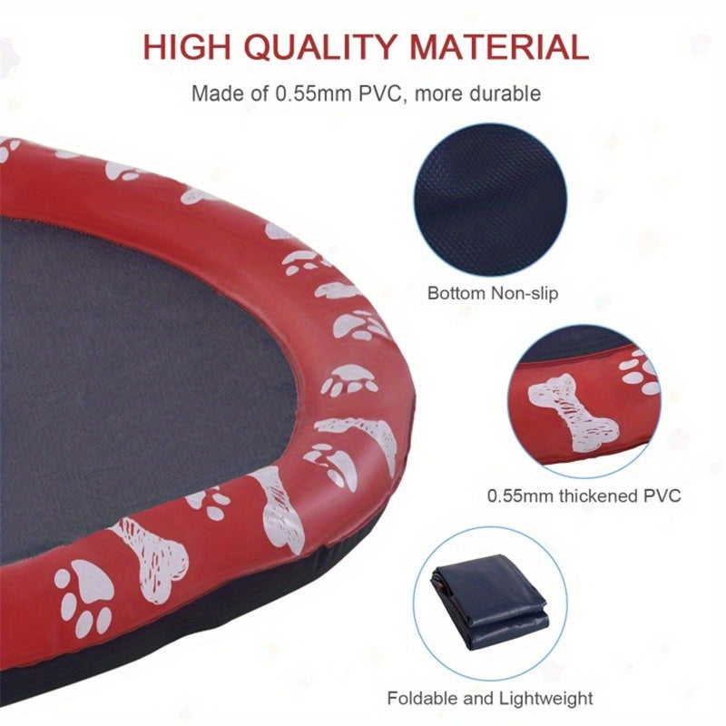 Pet Splash Sprinkler Pad for Dogs & Cats, Paw Print Design
