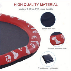 Pet Splash Sprinkler Pad for Dogs & Cats, Paw Print Design