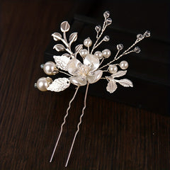 Crystal Faux Pearl Hair Pins Wedding Hair Accessories