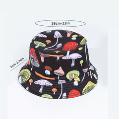 Colorful Mushroom Bucket Hat Unisex Fisherman Cap