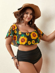 Sunflower Off Shoulder Ruffle Bikini Set