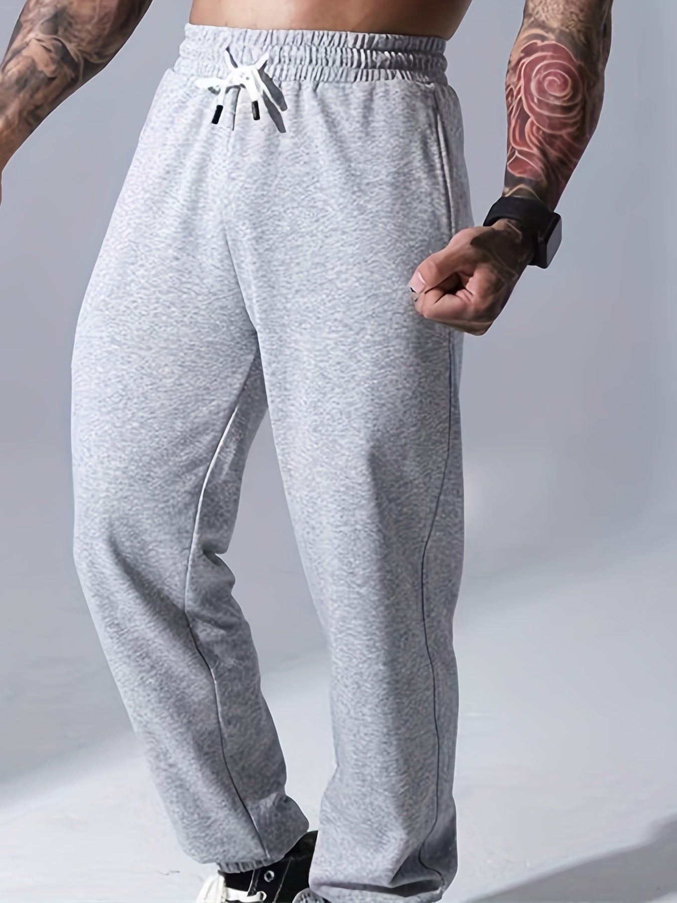 Men's Drawstring Joggers Sweatpants Loose Workout Running Pants