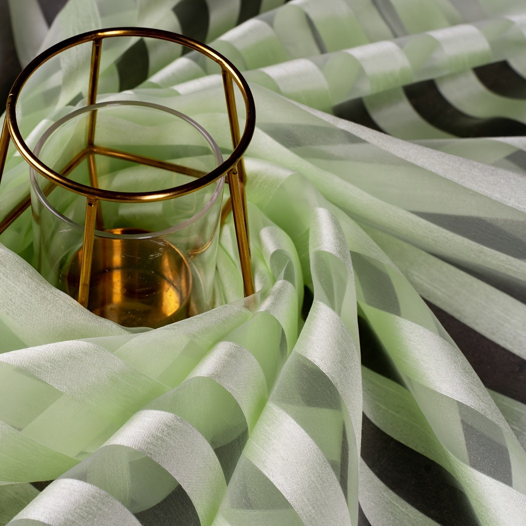Checked Stripes Organza Fabric For Dress Making Sewing Apparel Costumes Craft