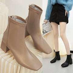 Chunky Heel Ankle Boots for Women