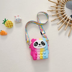 Cartoon Pattern Silicone Bubble Pop Crossbody Bag For Kids