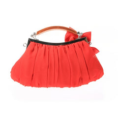 Floral Decor Clutch Bag Ruched Detail Handbag Women's Chain Shoulder Bag