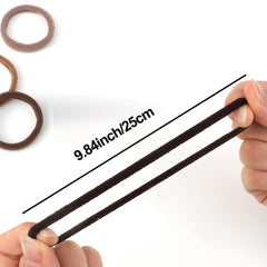 50pcs Hair Elastics Ties Solid Woven Rubber Bands Ponytail Holder