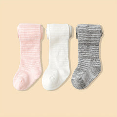 3pcs Girls Striped Leggings Comfortable Casual Pants For Kids Summer