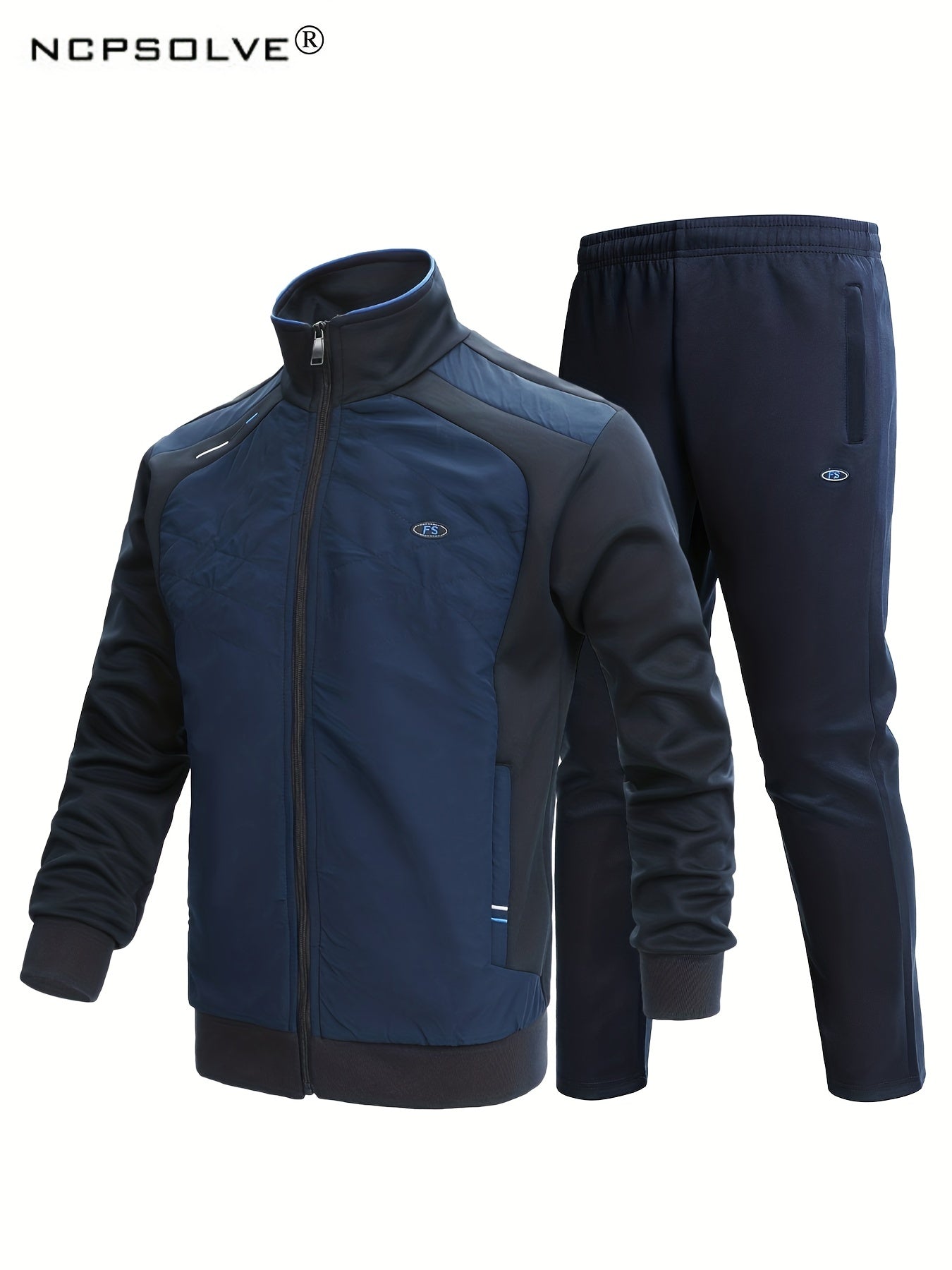 Men's Block Suit & Athletic Pants Set