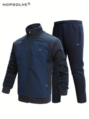 Men's Block Suit & Athletic Pants Set
