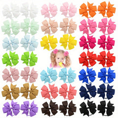 40pcs Random Candy Bowknot Hair Rope for Baby Girls