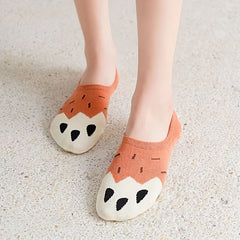 5 Pairs Cat Claw Invisible Socks Cartoon Non drop Women's Stocking
