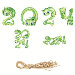 6pcs Green Dragon Ornaments For Tree Decoration