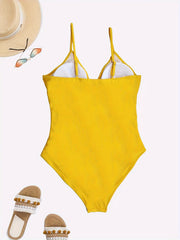 Deep V Neck Ruched One Piece Swimsuit