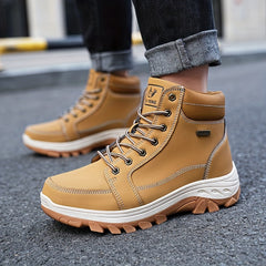 Men's Solid Hiking Shoes Non Slip Durable Sneakers Outdoor Activities