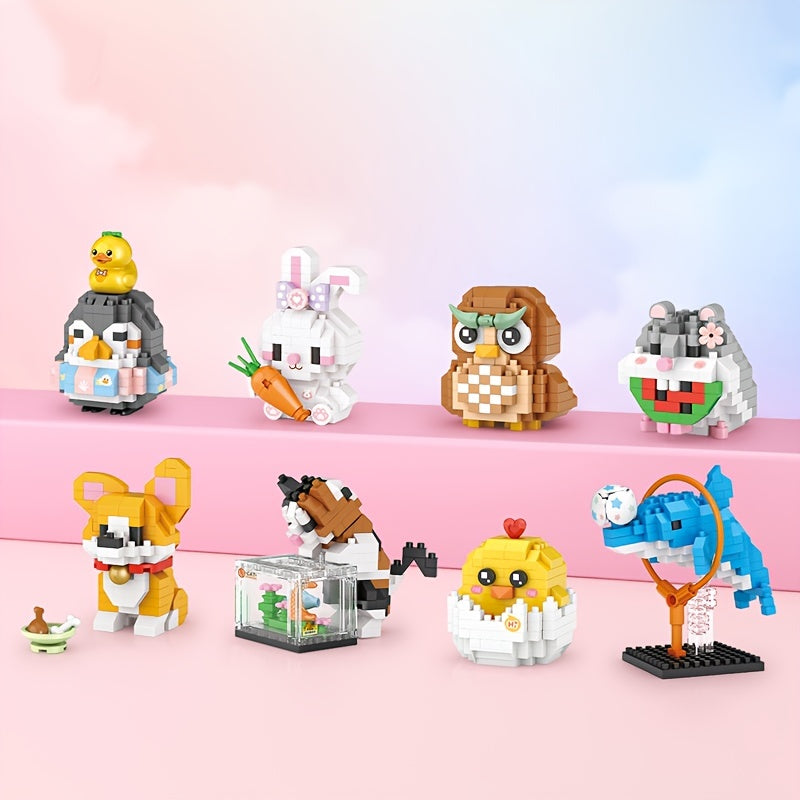 Pet Model Building Blocks Cat Rabbit Hamster Toys