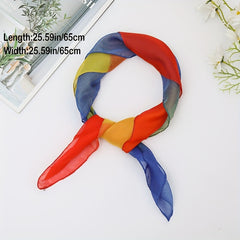 Chiffon Gradient Neckerchief Casual Square Scarf Bandana Women