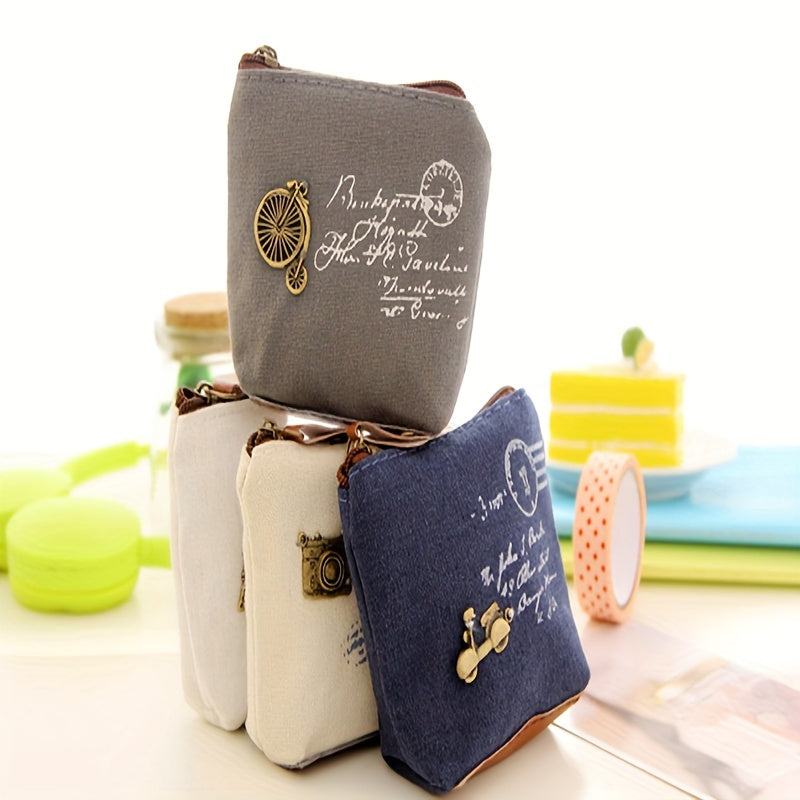 Women's Canvas Coin Purse Retro Style Wallet Shell Shape