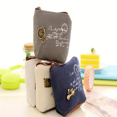Women's Canvas Coin Purse Retro Style Wallet Shell Shape