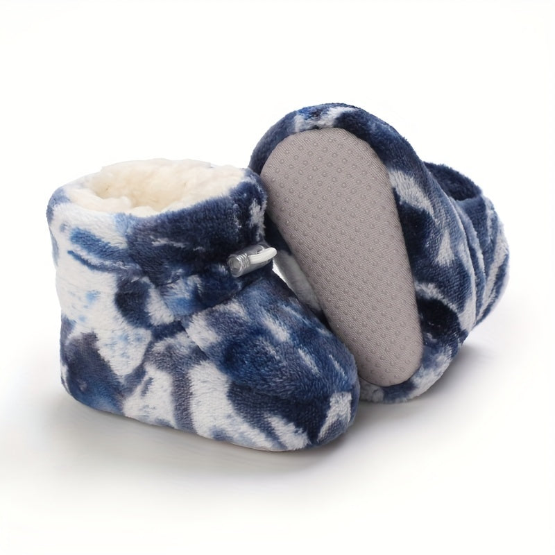 Soft Warm Fleece Boots for Baby Boys - Indoor Walking Winter Boots