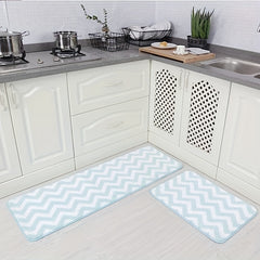 Microfiber Chevron Non Slip Bathroom Carpet Set