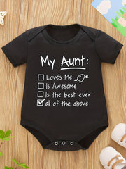 Baby Boys My Aunt Short Sleeve Romper Bodysuit