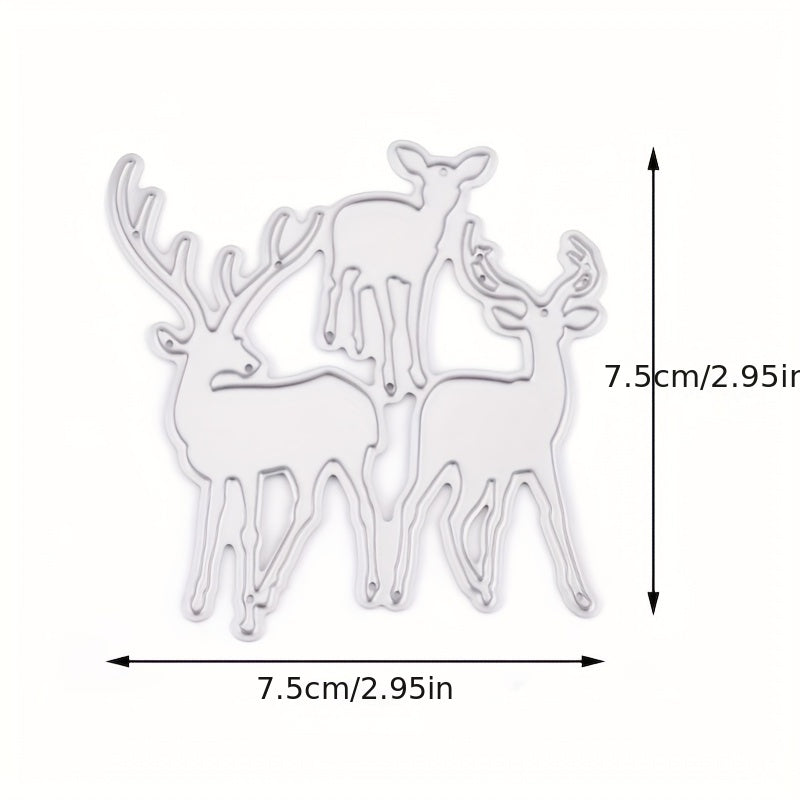 1pc 3 Deers Metal Cutting Dies Stencil for Card Making DIY Scrapbooking