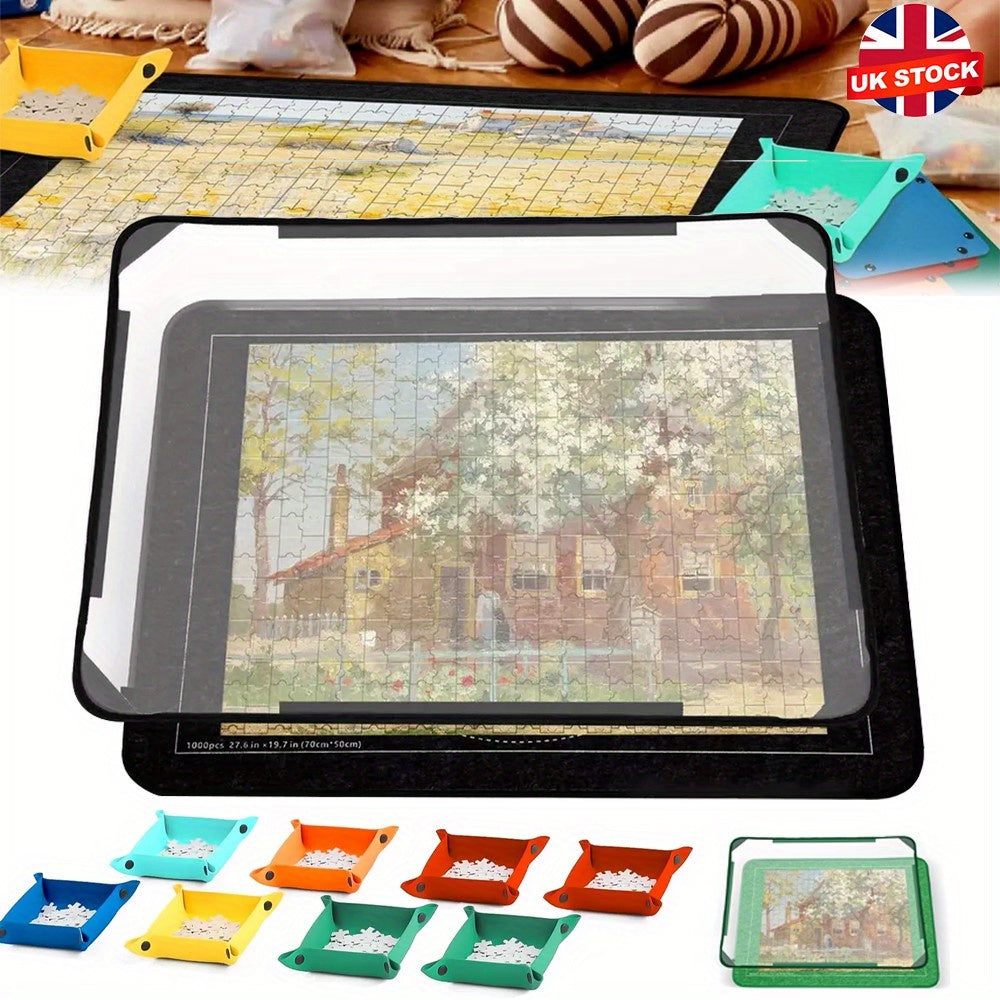 1000pc Jigsaw Puzzle Board, 8 Trays & Cover