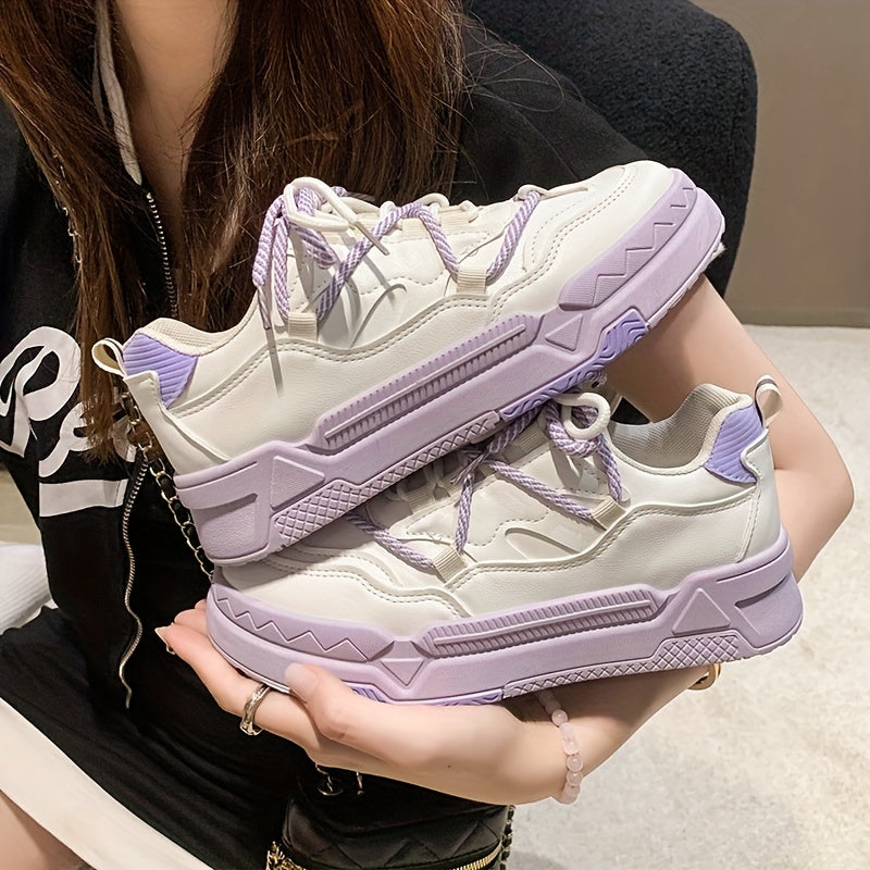Women's Platform Skate Shoes Low Top Sneakers Comfortable Outdoor Shoes