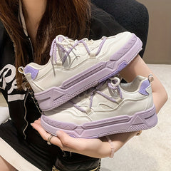 Women's Platform Skate Shoes Low Top Sneakers Comfortable Outdoor Shoes
