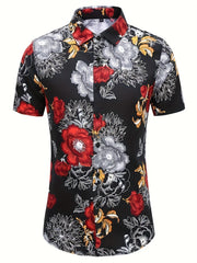 Men's Flower Print Short Sleeve Hawaii Shirt