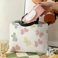 Colorful Butterfly Lunch Bag Waterproof Thermal Insulated Large Capacity